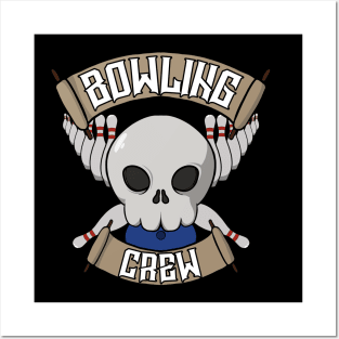 Bowling crew Jolly Roger pirate flag Posters and Art